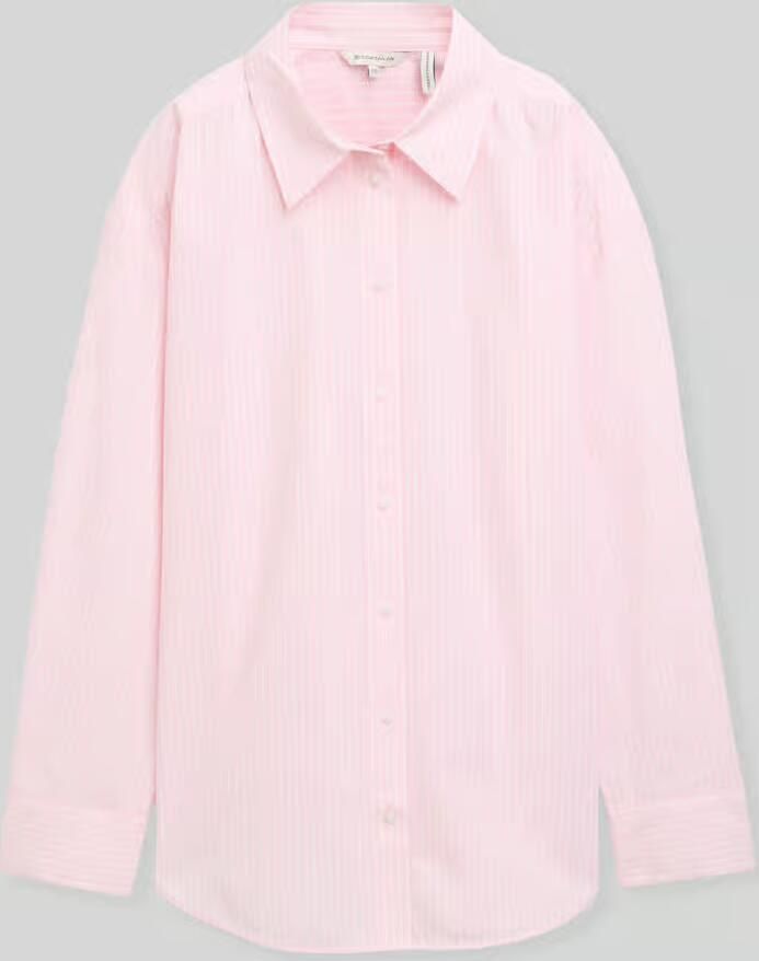 Tom Tailor Overhemdblouse met afgeronde zoom van katoenmix