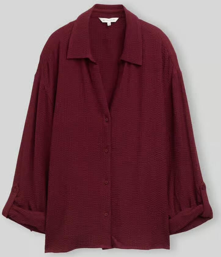 Tom Tailor Overhemdblouse met gestructureerde kreuklook van viscosemix