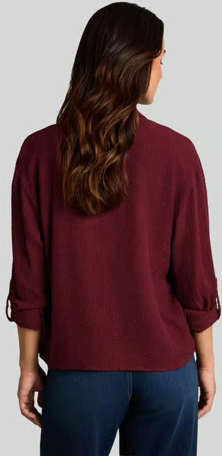 Tom Tailor Overhemdblouse met gestructureerde kreuklook van viscosemix - Foto 3