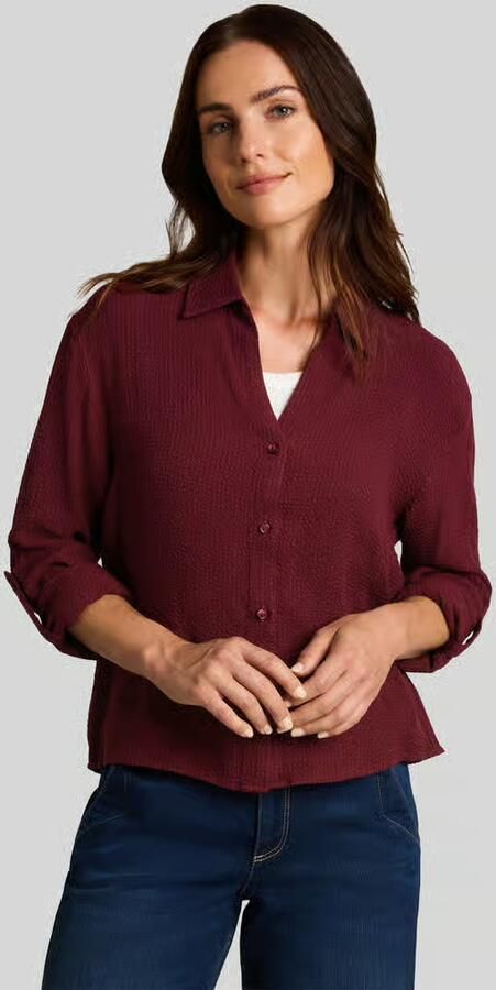 Tom Tailor Overhemdblouse met gestructureerde kreuklook van viscosemix - Foto 2