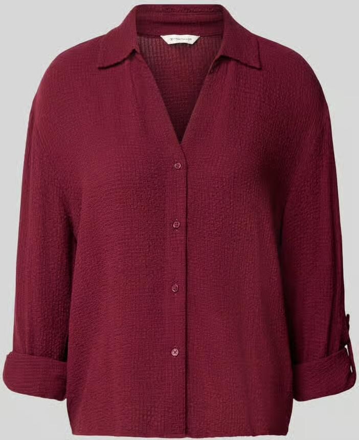 Tom Tailor loose fit overhemdblouse in kreuklook van viscosemix - Foto 1