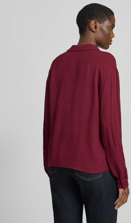 Tom Tailor loose fit overhemdblouse in kreuklook van viscosemix - Foto 3