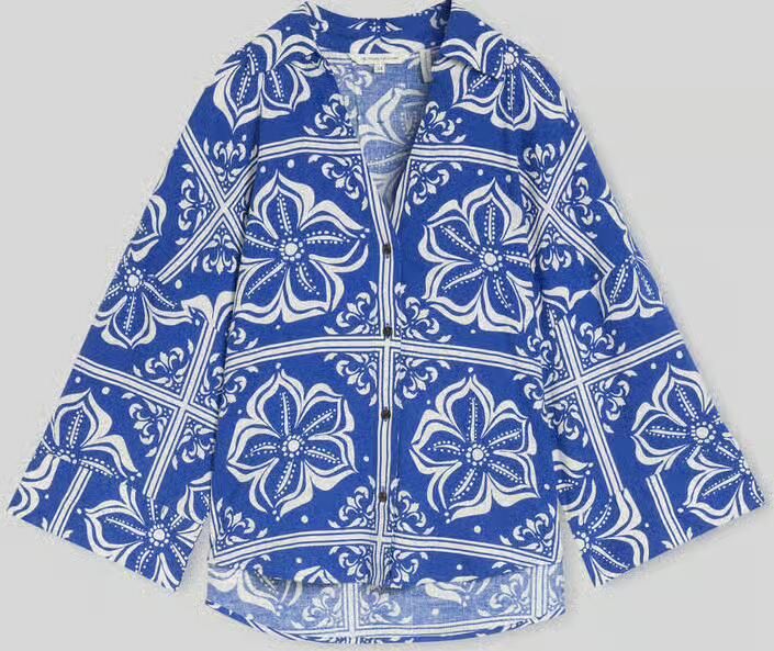 Tom Tailor oversize blouse van mix van linnen en viscose - Foto 2