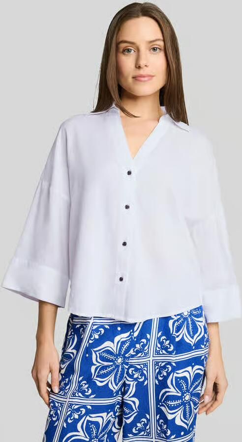 Tom Tailor oversize blouse van mix van linnen en viscose - Foto 3