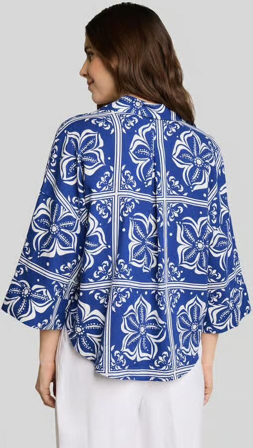 Tom Tailor oversize blouse van mix van linnen en viscose - Foto 2