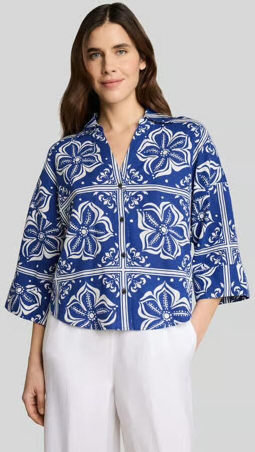Tom Tailor oversize blouse van mix van linnen en viscose - Foto 3