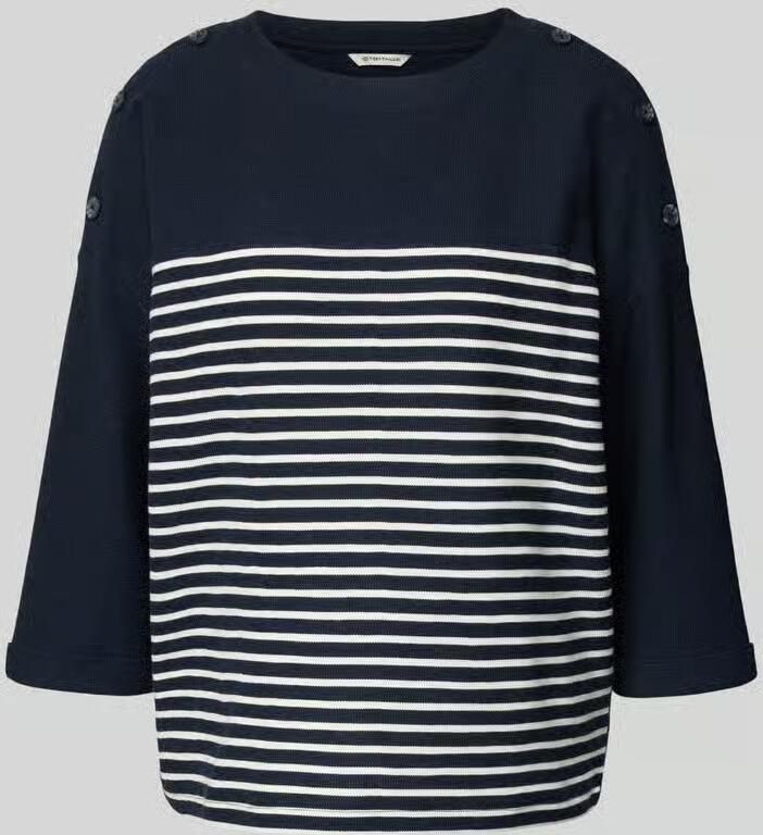 Tom Tailor Pullover relaxed fit van Mix van biologisch katoen - Foto 2