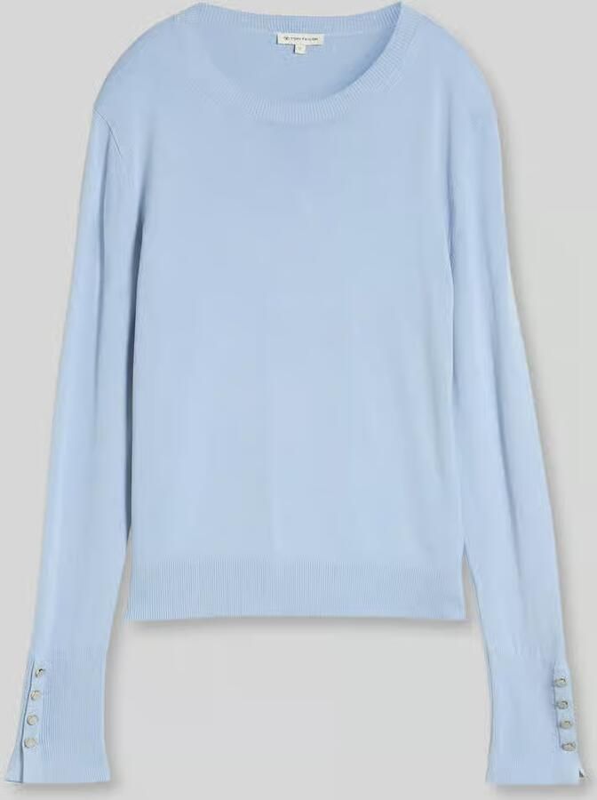 Tom Tailor Pullover van mix van viscose met knoopdetails aan de mouw