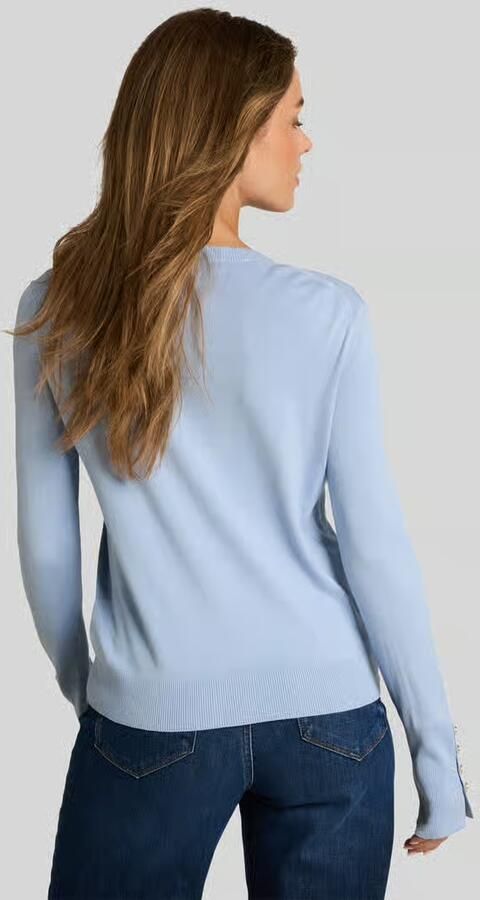 Tom Tailor Pullover van mix van viscose met knoopdetails aan de mouw - Foto 2