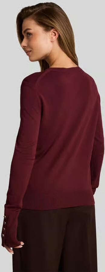 Tom Tailor Pullover van mix van viscose met knoopdetails aan de mouw - Foto 3