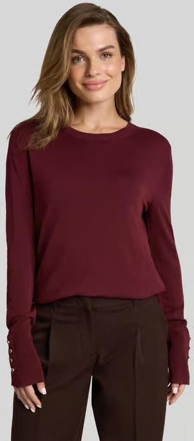 Tom Tailor Pullover van mix van viscose met knoopdetails aan de mouw - Foto 2