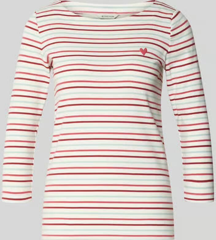 Tom Tailor Regular fit 3 4-shirt van katoenmix