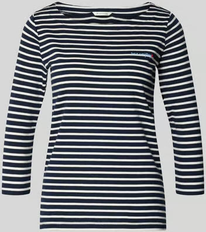 Tom Tailor Regular fit 3 4-shirt van katoenmix