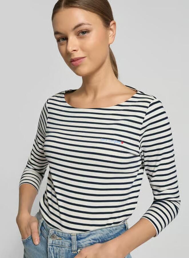 Tom Tailor Regular fit 3 4-shirt van katoenmix - Foto 2