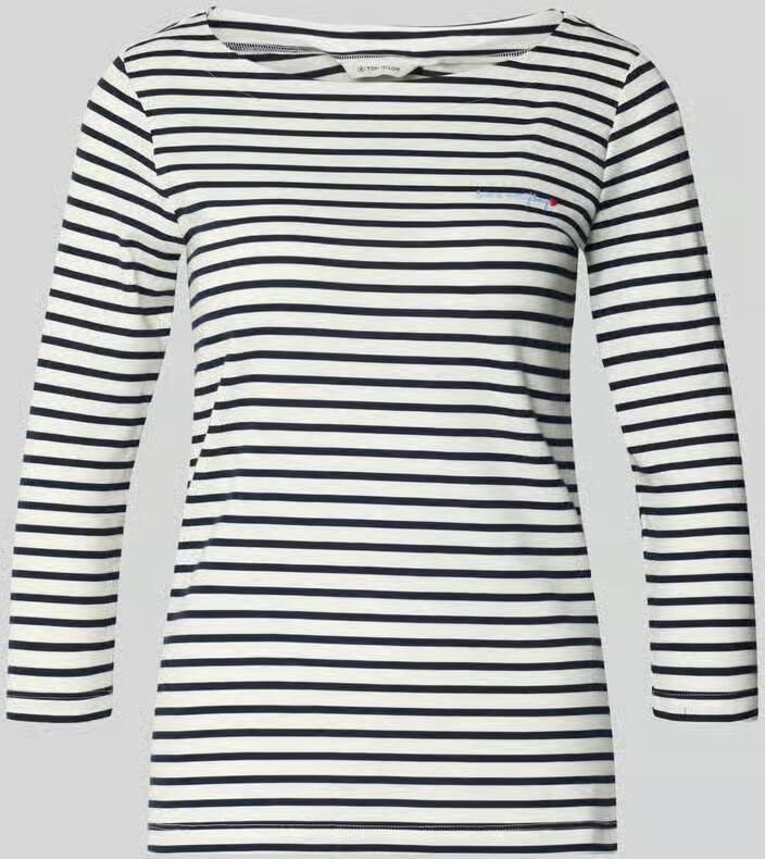 Tom Tailor Regular fit 3 4-shirt van katoenmix