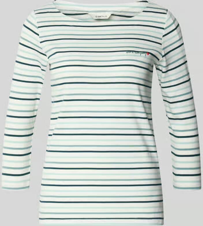 Tom Tailor Regular fit 3 4-shirt van katoenmix
