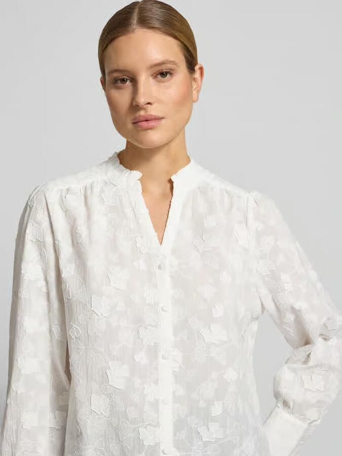 Tom Tailor regular fit blouse met lange mouwen met katoen