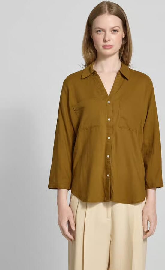 Tom Tailor Regular fit blouse met lange mouwen van een mix van linnen en viscose - Foto 2