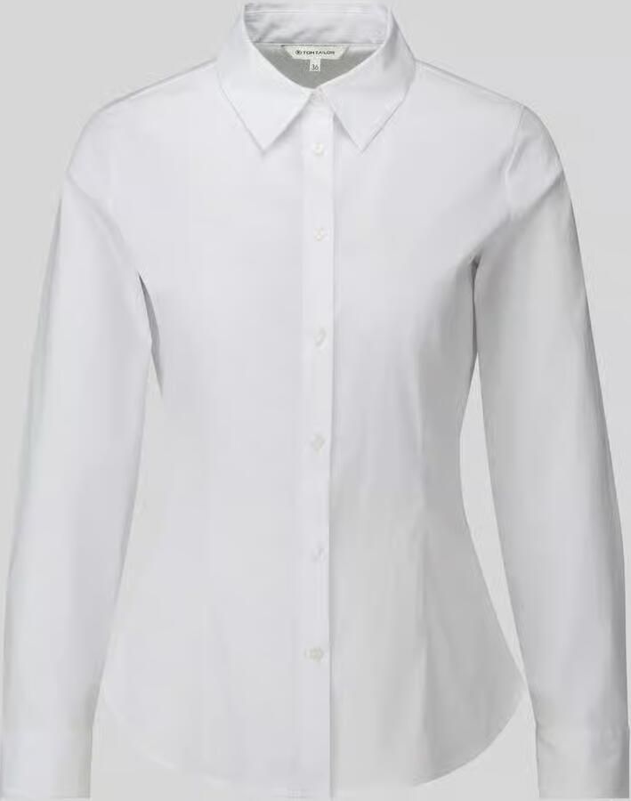 Tom Tailor Regular fit blouse met lange mouwen van katoenmix