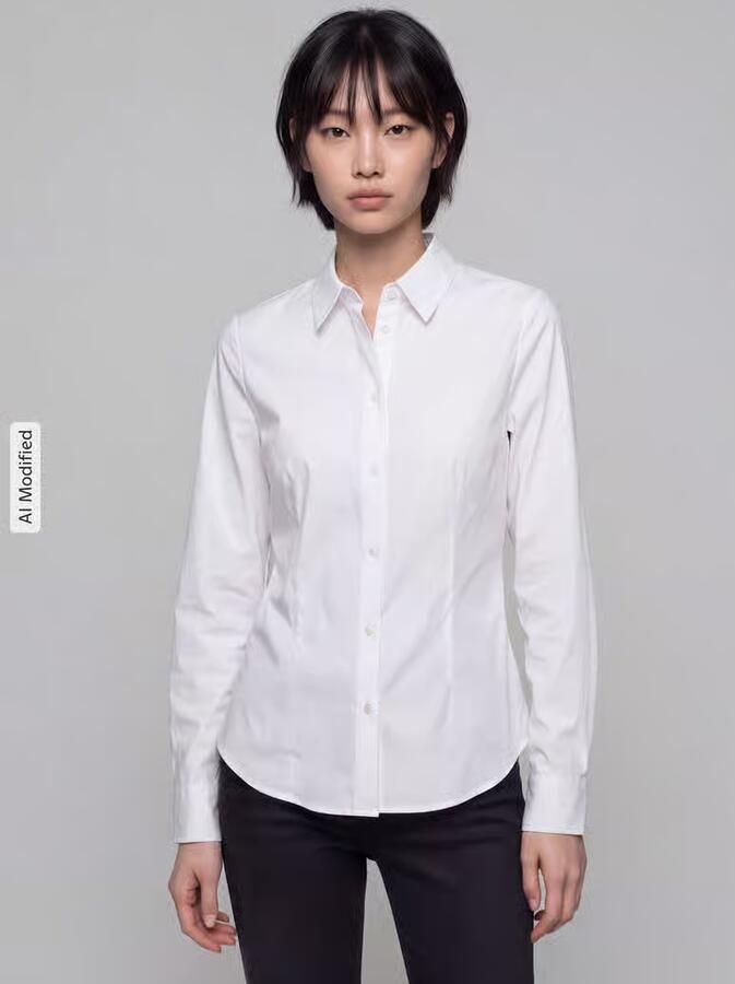 Tom Tailor Regular fit blouse met lange mouwen van katoenmix - Foto 2