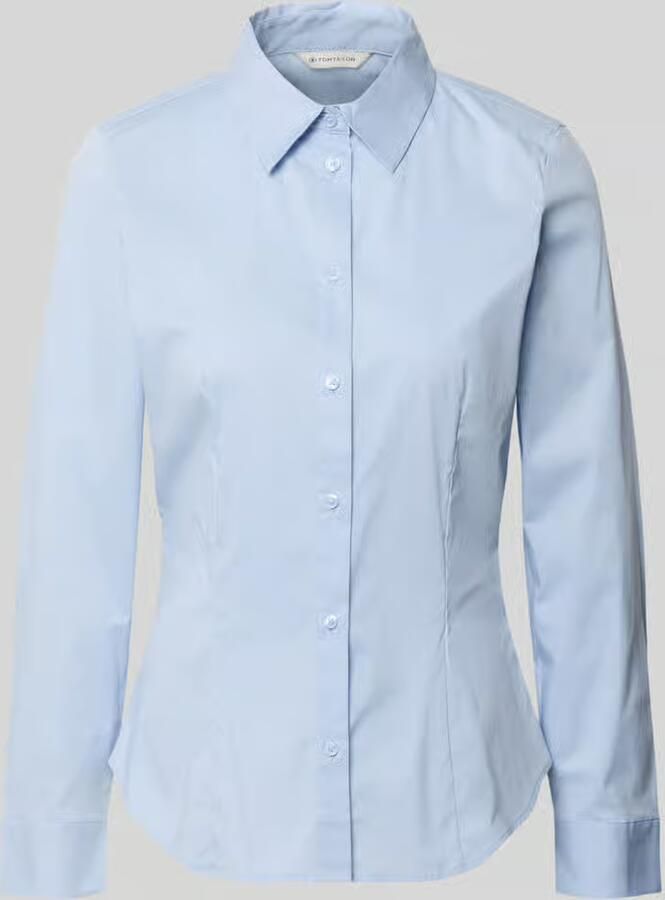 Tom Tailor Regular fit blouse met lange mouwen van katoenmix