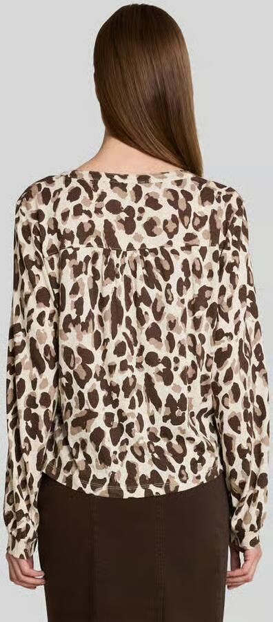 Tom Tailor Regular fit blouse met lange mouwen van mix van katoen en modal - Foto 2