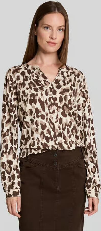 Tom Tailor Regular fit blouse met lange mouwen van mix van katoen en modal - Foto 3