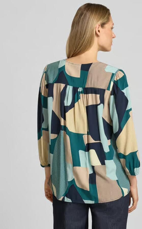 Tom Tailor regular fit blouse met lange mouwen van pure viscose - Foto 2