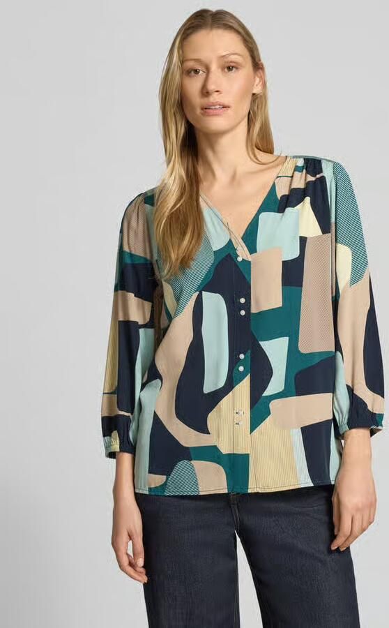Tom Tailor regular fit blouse met lange mouwen van pure viscose - Foto 3