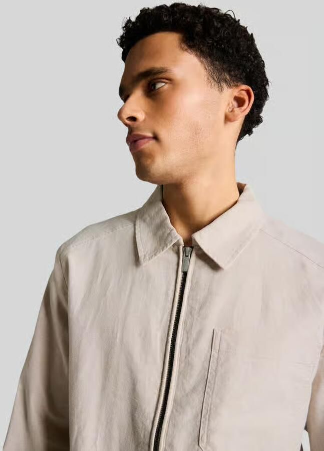 Tom Tailor regular fit blouson van mix van linnen en katoen