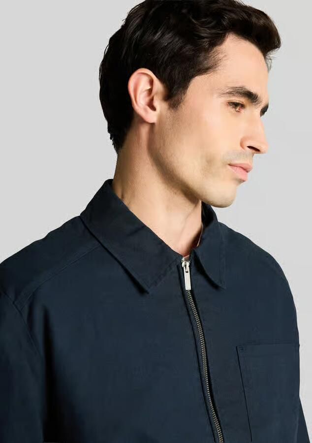Tom Tailor regular fit blouson van mix van linnen en katoen