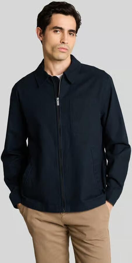 Tom Tailor regular fit blouson van mix van linnen en katoen - Foto 2
