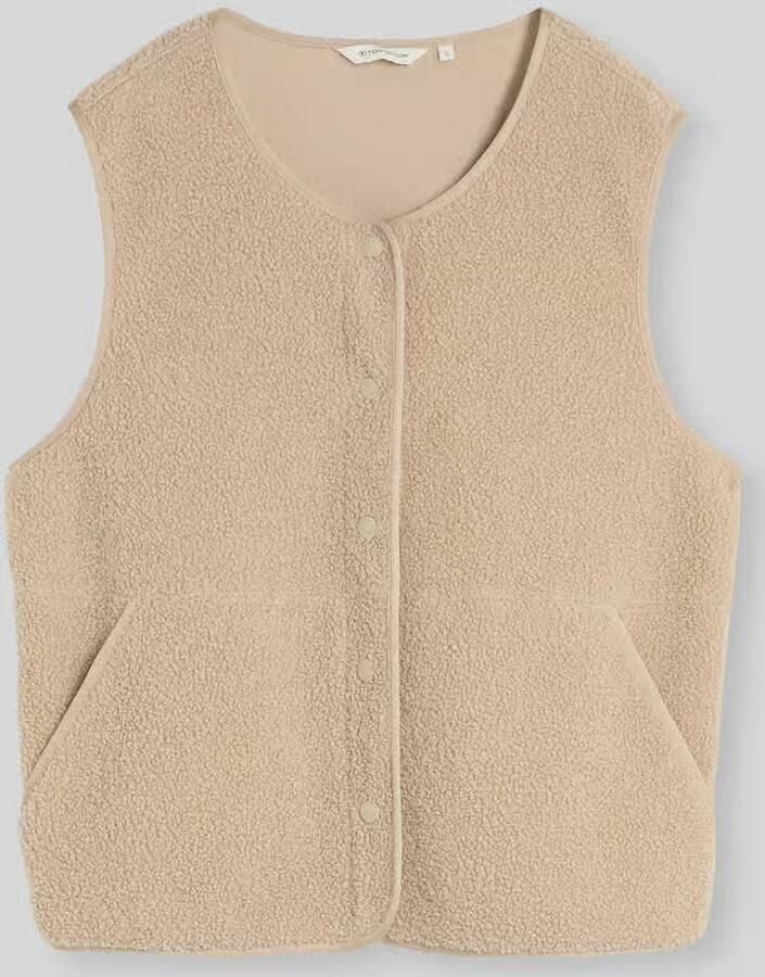 Tom Tailor regular fit bodywarmer in teddy-look