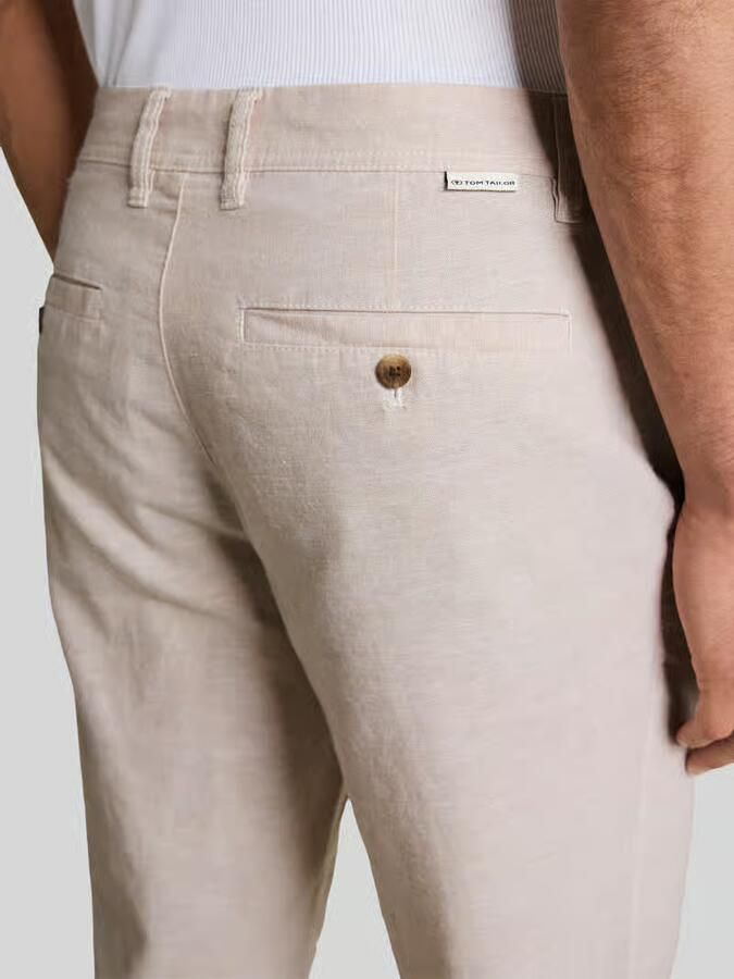 Tom Tailor regular fit chino van linnen-katoenmix