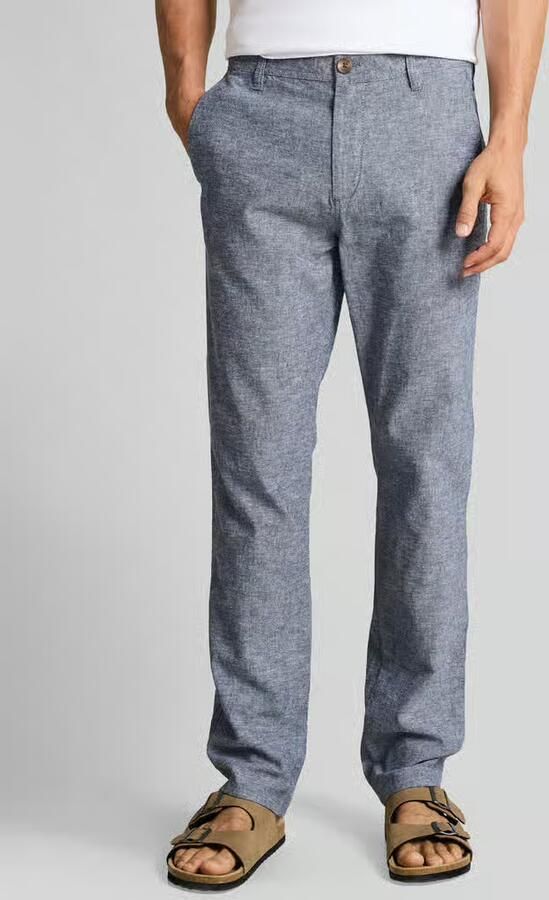 Tom Tailor regular fit chino van linnen-katoenmix - Foto 3