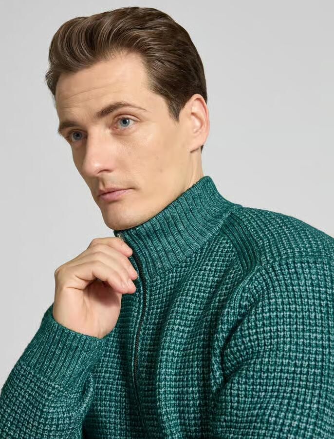 Tom Tailor Regular fit gebreid jack met wol - Foto 2