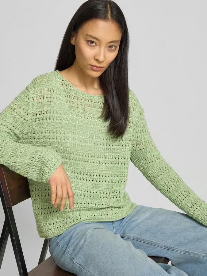 Tom Tailor Regular fit gebreide pullover van zuiver katoen