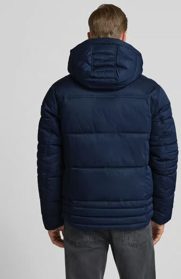 Tom Tailor Regular fit gewatteerd jack van ademend materiaal met afneembare capuchon - Foto 4
