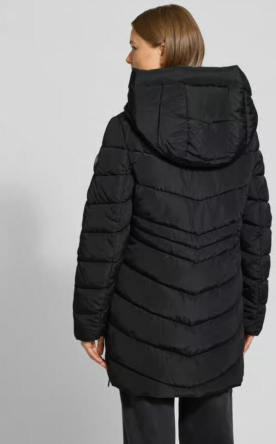 Tom Tailor Regular fit gewatteerde lange jas met capuchon