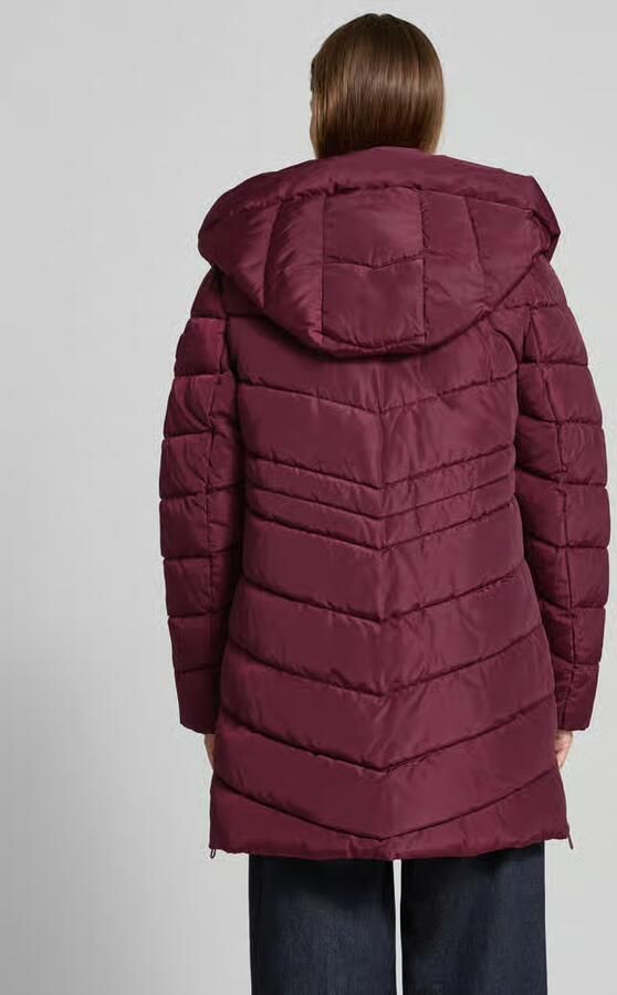 Tom Tailor Regular fit gewatteerde lange jas met capuchon