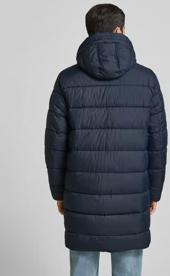 Tom Tailor Regular fit gewatteerde lange jas met capuchon