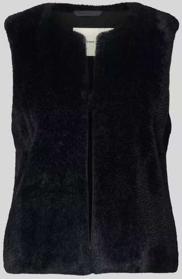 Tom Tailor Regular fit gilet in de look van imitatiebont
