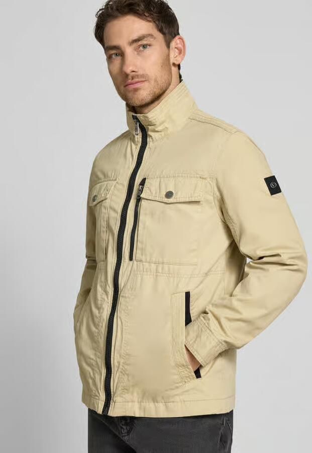 Tom Tailor Regular fit fieldjack van puur katoen met opgestikte borstzakken