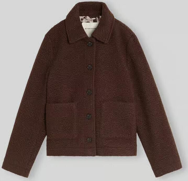 Tom Tailor Regular fit jas van imitatiebont met eenrijige knoopsluiting