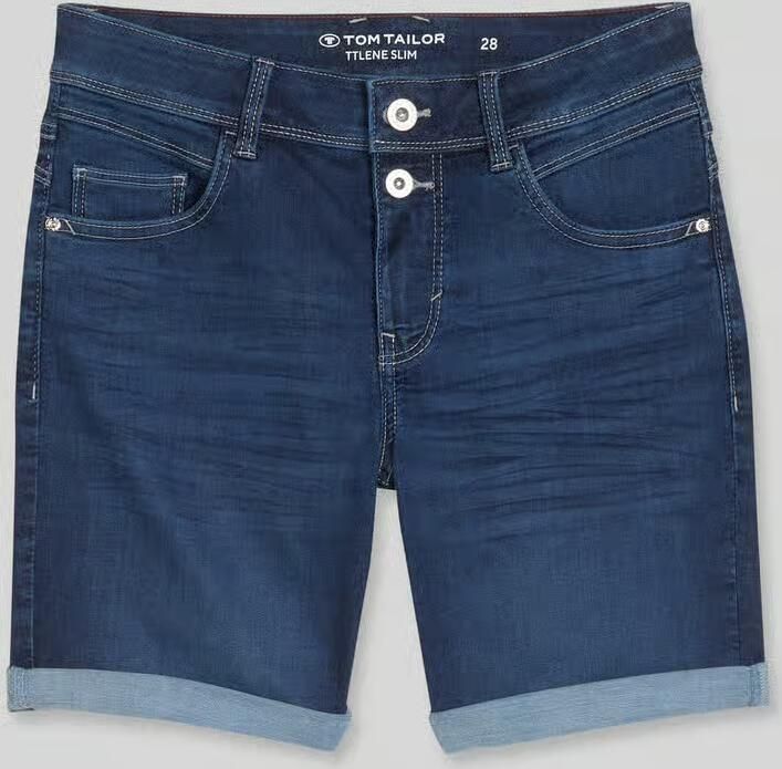 Tom Tailor regular fit korte jeans met knoopdetail - Foto 3