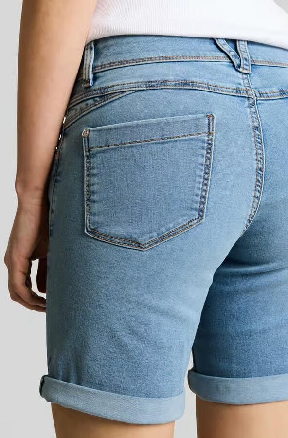 Tom Tailor regular fit korte jeans met knoopdetail