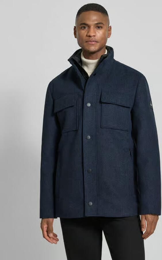 Tom Tailor Regular fit lange wollen jas van wolmix met afneembare binnenkraag - Foto 2