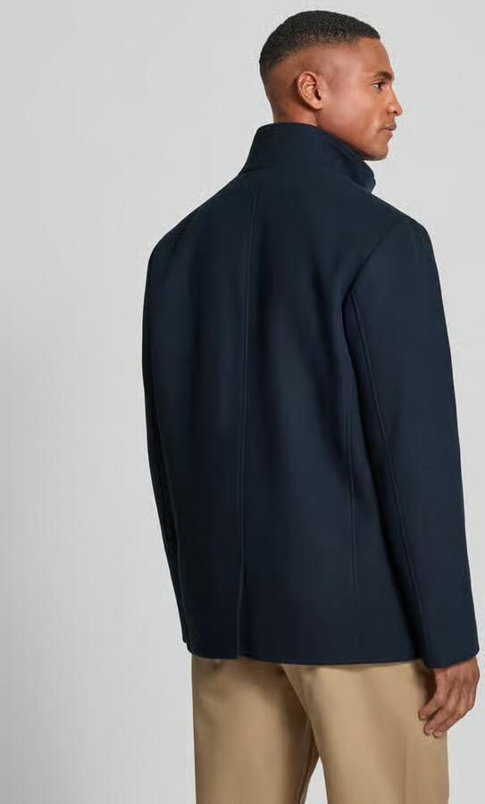 Tom Tailor Regular fit lange wollen jas met afneembare binnenkraag