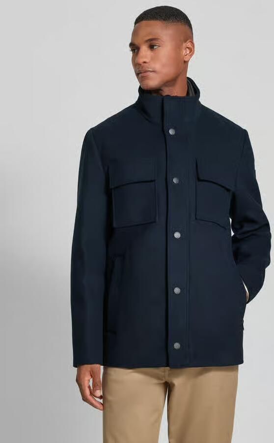 Tom Tailor Regular fit lange wollen jas met afneembare binnenkraag - Foto 2