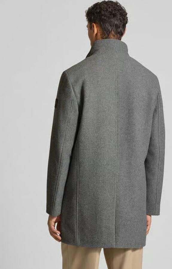 Tom Tailor Regular fit lange wollen jas met opstaande kraag - Foto 3